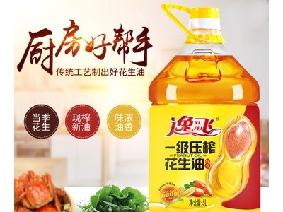 逸飞 5升物理压榨香花生油食用油花生油批发价招代理加盟图1