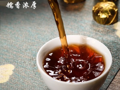 茶厂供应云南普洱茶熟茶浓糯香迷你小沱茶500g布袋装糯米香小金沱图5