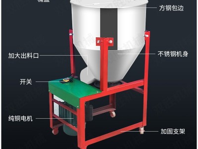 不锈钢饲料搅拌机干湿两用小型立式家用塑料混色拌料机养殖场图3