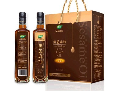 江西特产 黑芝麻油 石磨黑芝麻油500ml*2年货礼盒装 一件代发图1