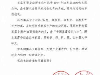 【一件代发】山西隰县玉露香梨礼盒装应季水果批发比库尔勒精品脆图2