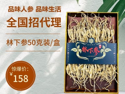 参品参人参长白山林下野山参礼盒东北特产泡酒整支林下籽金白50克图1